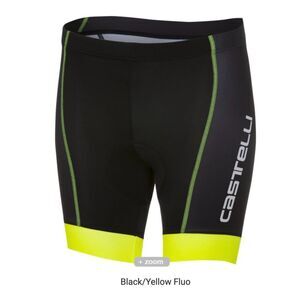 Castelli Future Racer Kid Cycling Shorts Black Yellow Sz 12
